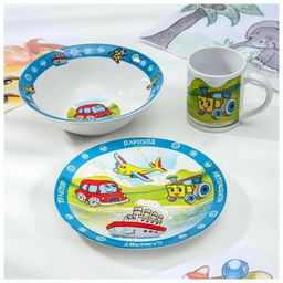 Набор Транспорт 3 предмета (тарелка 19 см, миска 18 см, кружка 240 мл) в под. уп. арт.MFK04001 /МФК/  фото 9