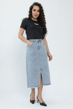 Юбка Самара (серо-голубая) Ю13576-4М - Lt collection фото 7