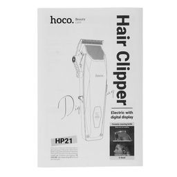 Машинка для стрижки Hoco HP21, 4 насадки, 3/6/9/12 мм, от АКБ, чёрная