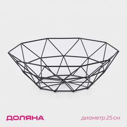 Фруктовница Доляна «Геометрия», чёрная