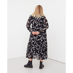 Платье женское миди MIST plus-size, чёрное-белое, размер 54