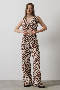 TRENDYOLMILLA Cok Renkli Desenli Wide Leg/Genis Paca Pantolon TWOSS25PL00035 фото 2