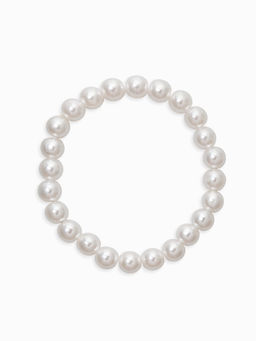 Браслет "Стильный жемчуг" (набор 5шт), №8/16, цвет белый в серебре