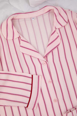 Pembe Cizgili Belmando Dokuma Pijama Tak?m? THMAW26PT00203 - Trendyolmilla фото 7