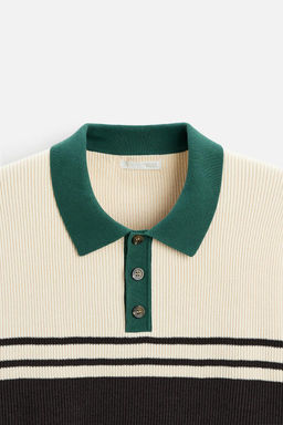 TEXTURED KNIT POLO SHIRT - Zara фото 8