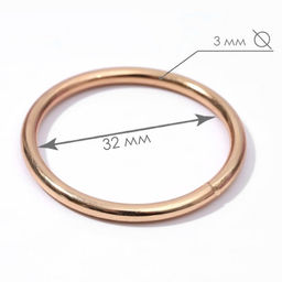 Цена за 2 шт. Кольца для сумок, d = 32 мм, толщина - 3 мм, 10 шт, цвет золотой - Арт узор фото 2