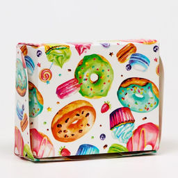 Цена за 20 шт. Коробка складная Пончики, 10 х 8 х 3,5 см - UPAK LAND фото 3