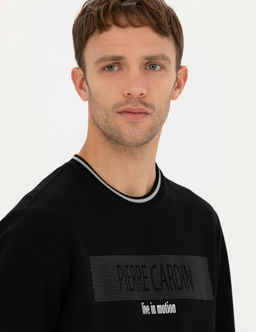 Siyah Regular Fit Bisiklet Yaka Sweatshirt - Pierre cardin фото 2