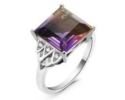 Кольцо из серебра аметрин выращ., МЦВ091