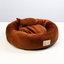 Лежанка с рыбкой, 45х35х11 см, коричневая - Пушистое счастье фото 3