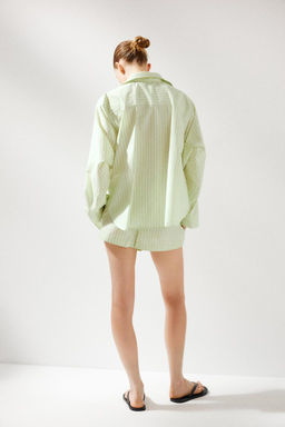 OVERSIZE STRIPED POPLIN SHIRT - Zara фото 13