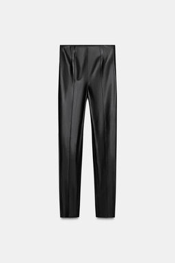 HIGH-WAIST FAUX LEATHER LEGGINGS - Zara фото 6