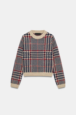 HOUNDSTOOTH WOOL JUMPER - Zara фото 7