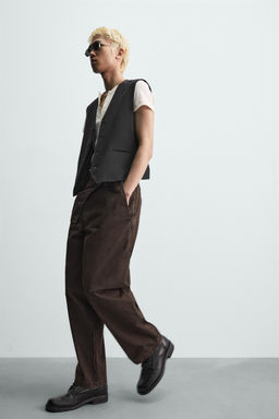 PANTAL?N RELAXED FIT BOLSILLO PETO / Marr?n - Zara фото 6
