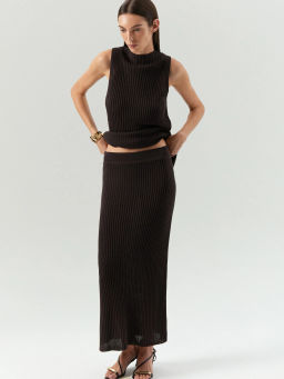 Юбка макси Emka S1120/graphites из вискозы с нейлоном тёмно-серый  фото 3