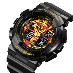 Часы наручные Skmei мужские электронные спортивные 1832black-gold-red