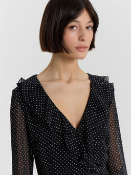 Платье женское черное в горошек - Mark formelle фото 4