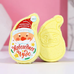 Бомбочка для ванны Дед Мороз, 100 г, аромат медового мусса, Чистое счастье