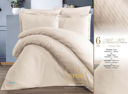 КПБ Efor Satin Gizgili (ECENUR PS06) евро кремовый