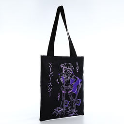 Сумка шопер Аниме 35х0.5х40 см, отд без молнии, без подклада, чёрная - Nazamok фото 2