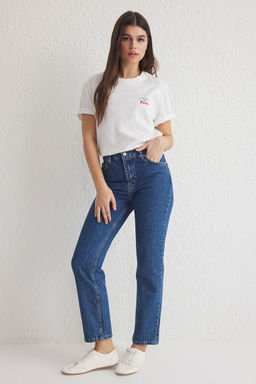 Ac?k Mavi Normal Bel Duz Kesim Straight Jeans TWOSS25JE00074 - Trendyolmilla фото 14