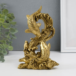 Нэцкэ «Карпы», полистоун под бронзу, 15×6.5×5 см