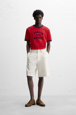 T-SHIRT WITH CONTRASTING RIBBED TRIMS - Zara фото 9