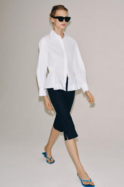 PANTAL?N CAPRI DENIM ZW COLLECTION / Azul - Zara фото 9