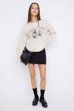Teen Tas Bask?l? Oversize/Genis Kal?p Kal?n Ici Polarl? Orme Sweatshirt TWOAW26SW00216 - Trendyolmilla фото 2