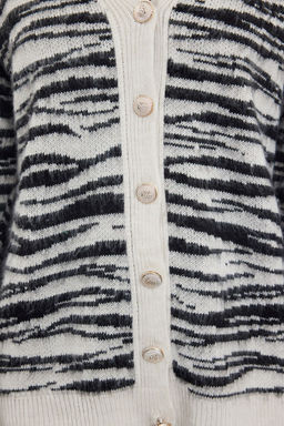 Siyah Yumusak Dokulu Zebra Desenli Triko H?rka TWOAW25HI00239 - Trendyolmilla фото 11