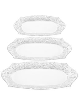 Набор 3 фигурных блюд 30,5*20,5*3,5 см Тропики, фарфор - Elan gallery фото 4