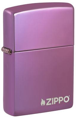 ЗажигалкаZIPPO Логотип с глянцевым фиолетовым покрытием | Logo High Polish Purple 24747ZL
