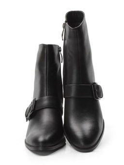 01-PCM347-1 BLACK Ботинки демисезонные женские (натуральная кожа, байка)