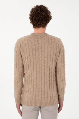 Erkek Regular Fit Bisiklet Yaka Kum Melanj Kazak - U.s. polo assn фото 5