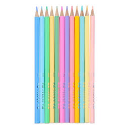 Карандаши цветные 12 цветов, deVENTE Trio Mega Soft Pastel, трёхгранный корпус, супер мягкие, 4M, грифель 3 мм, пастельные цвета