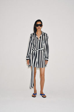 CAMISA RAYAS ZW COLLECTION / Blanco / Marino - Zara фото 3