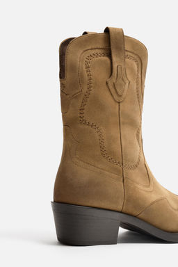 LEATHER COWBOY BOOTS - Zara фото 3