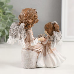Фигурка полистоун «Мама-ангел с дочкой», 11.5×7×12 см