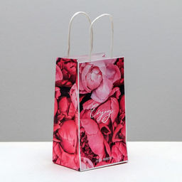 Цена за 2 шт. Пакет подарочный крафтовый, упаковка, Enjoy, 12?21?9 см