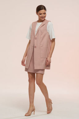 Костюм Lars Style 753 молочный/розово-кофейная клетка