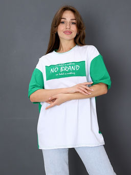 Футболка Женская Оверсайз No Brand цвет Зеленый - Амавес-текстиль фото 10