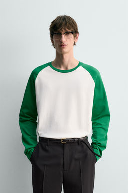 REGULAR FIT COLOUR BLOCK T-SHIRT - Zara фото 2