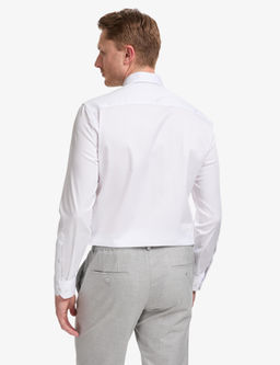Beyaz Slim Fit Uzun Kollu Esnek Basic G_mlek