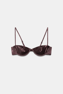 TOP BIKINI AROS EFECTO METALIZADO / Marr?n - Zara фото 4