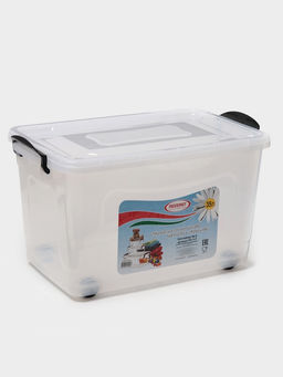 Контейнер для хранения с крышкой, 35 л, 50×31×28 см, на колёсах, прозрачный, ручки МИКС - Simaland фото 2