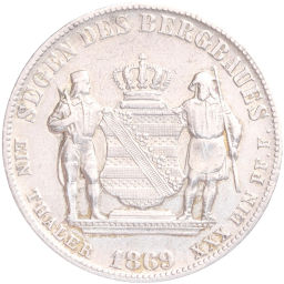 1 талер 1869 года В Саксония