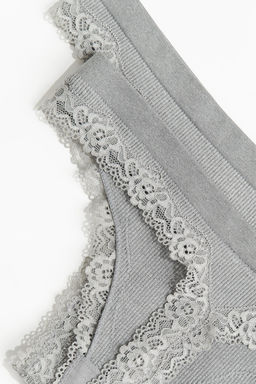 Pack 2 bragas Thong con ribete de encaje Seamless - H&m фото 6