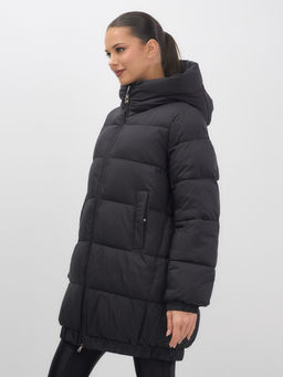 Куртка женская зимняя на резинке большого размера черного цвета 7619Ch - Visdeer фото 11