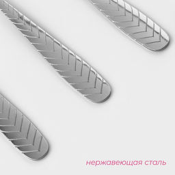 Набор ложек столовых из нержавеющей стали Доляна Колосок, длина 19 см, толщина 2 мм, 6 шт, цвет серебряный  фото 5