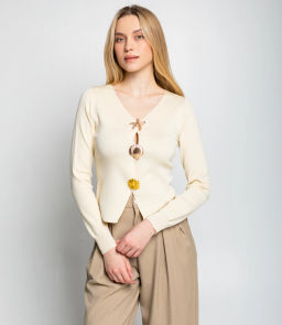 Кардиган #КТ308 (4), светло-бежевый